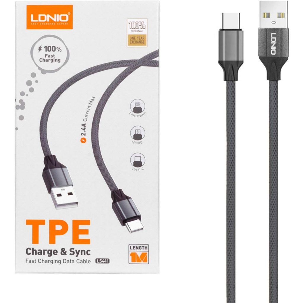 کابل شارژ سریع Type-C الدینیو (LDNIO LS441): سرعت، دوام و انتقال داده مطمئن