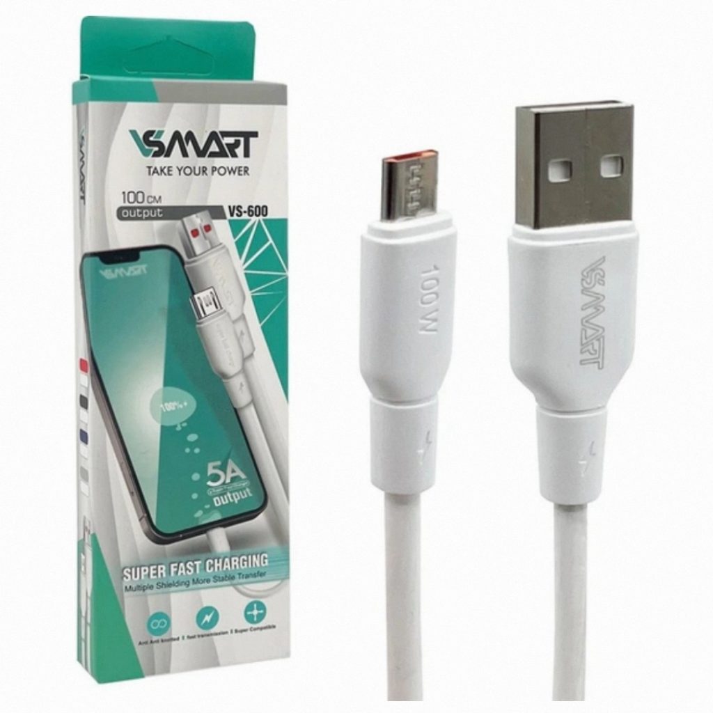 کابل شارژ فست Micro USB وی اسمارت (Vsmart VS-600): ایده‌آل برای دستگاه‌های اندرویدی قدیمی‌تر