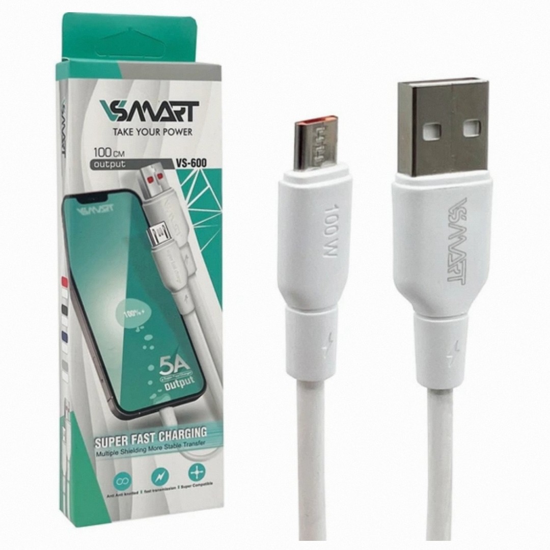 کابل شارژ فست Micro USB وی اسمارت (Vsmart VS-600): ایدهآل برای دستگاههای اندرویدی قدیمیتر کابل شارژ فست Micro USB وی اسمارت (Vsmart VS-600): ایدهآل برای دستگاههای اندرویدی قدیمیتر
